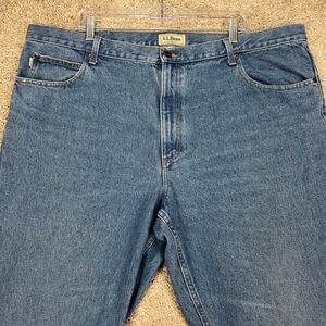LL Bean Classic Fit Men's Blue Cotton‎ Jeans 44x32 Casual Denim Pants